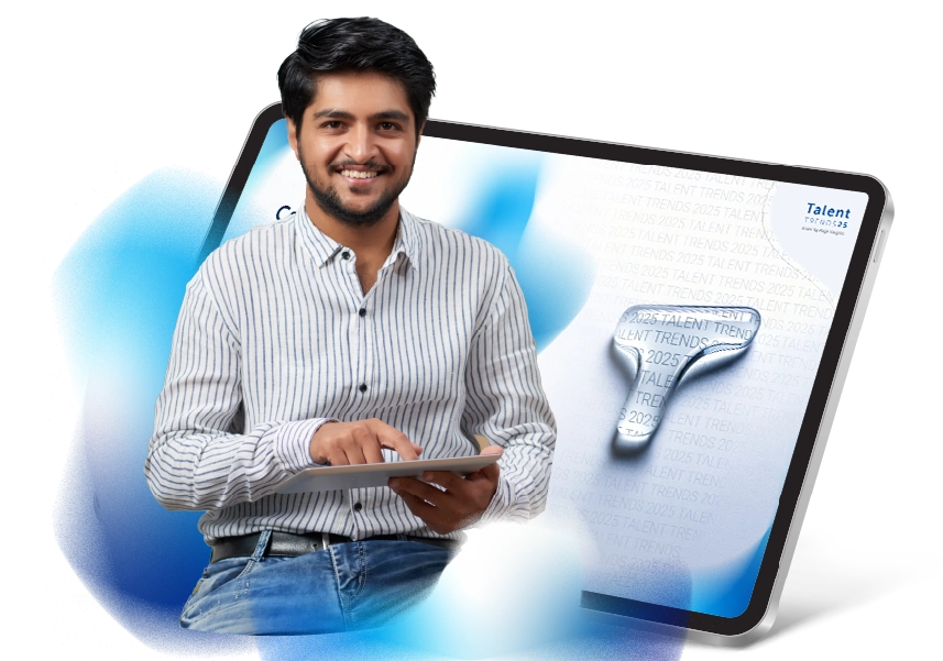 Indian man holding a tablet